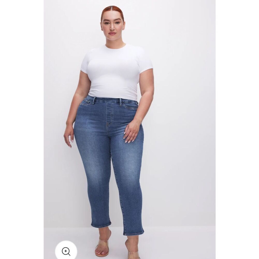 Good American power stretch pull on straight‎ jeans size XL